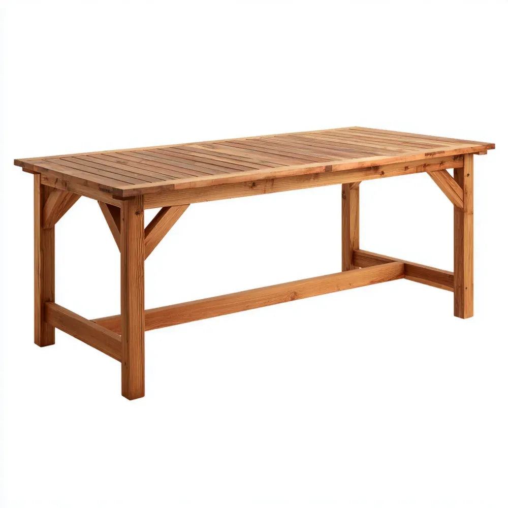Dining Table Solid Wood 200x100x75 cm – Natural Finish – Rustic Design