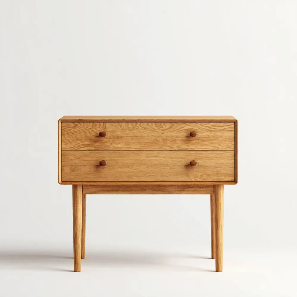 Bedside Table 60x40x50 cm - Natural Finish - Minimalist Style